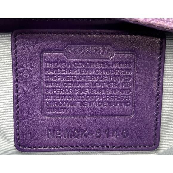 NWT Vintage Coach 8146 Girlie Herringbone Perforated Hobo Bag - Picture 10 of 11